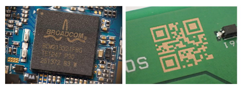 uv laser marking on optical device components