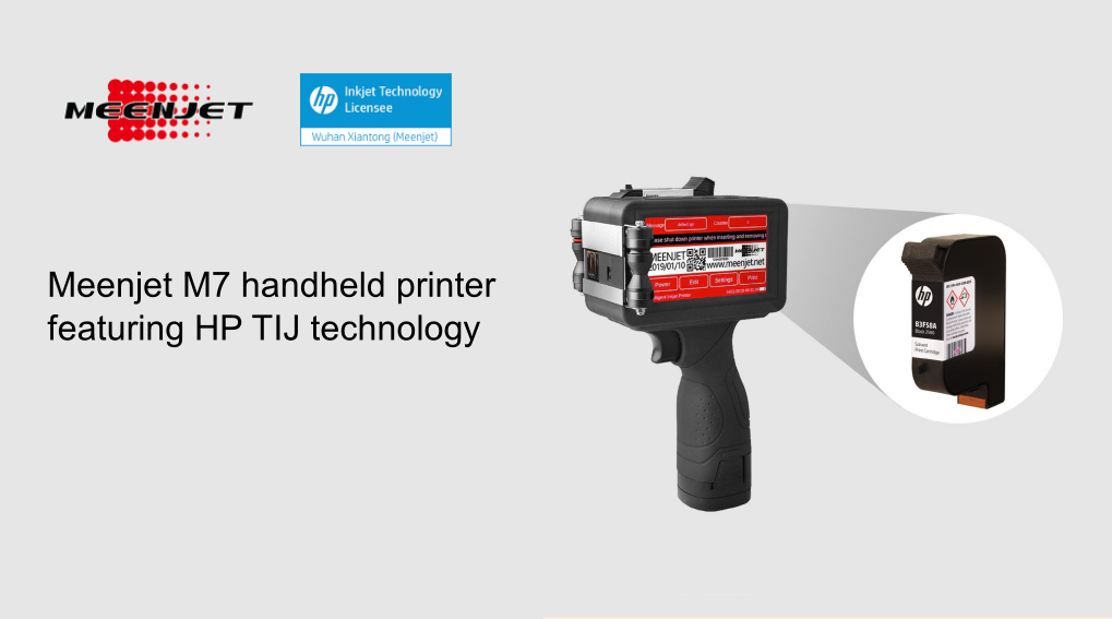 Meenjet M7 handheld printer featuring HP TIJ technology